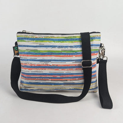 Multicolored Striped Upcycled Handwoven Sling Bag (SI0325-003) PS_W