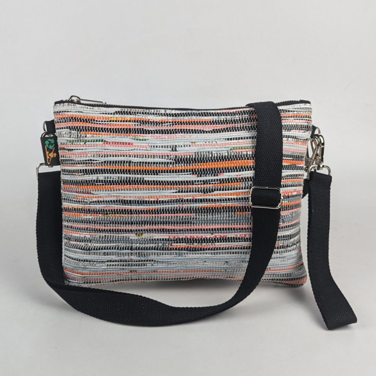 Multicolored Striped Upcycled Handwoven Sling Bag (SI0325-004) PS_W
