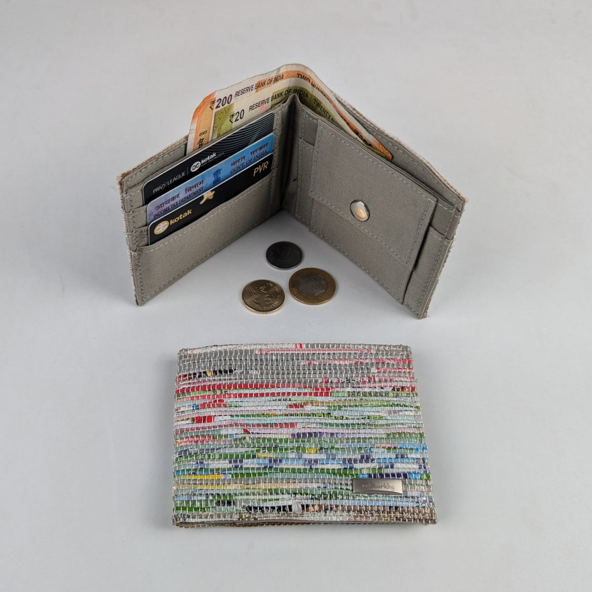 Multicolored Upcycled Handcrafted Wallet (W0225-004) PS_W