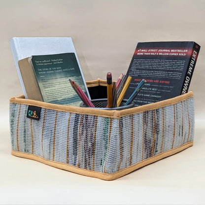 Multicolored Upcycled Handwoven Collapsible Storage Basket Small (CSBS0724-007) PS_W