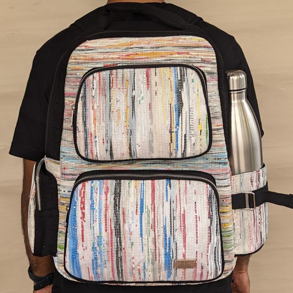 Upcycle Backpack Commuter Backpack – reCharkha - The EcoSocial Tribe