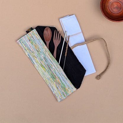 Multicolored Upcycled Handwoven Cutlery Kit (CK1224-003) PS_W