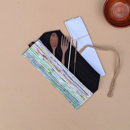 Multicolored Upcycled Handwoven Cutlery Kit (CK1224-018) PS_W