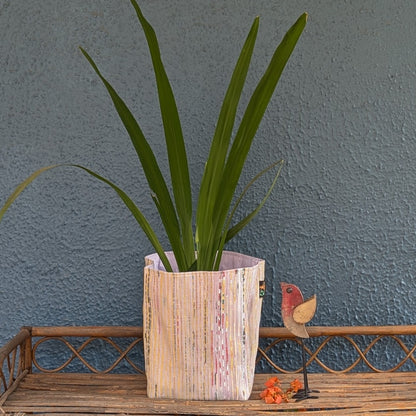 Multicolored Upcycled Handwoven Grow Pot Big (GPB1224-002)