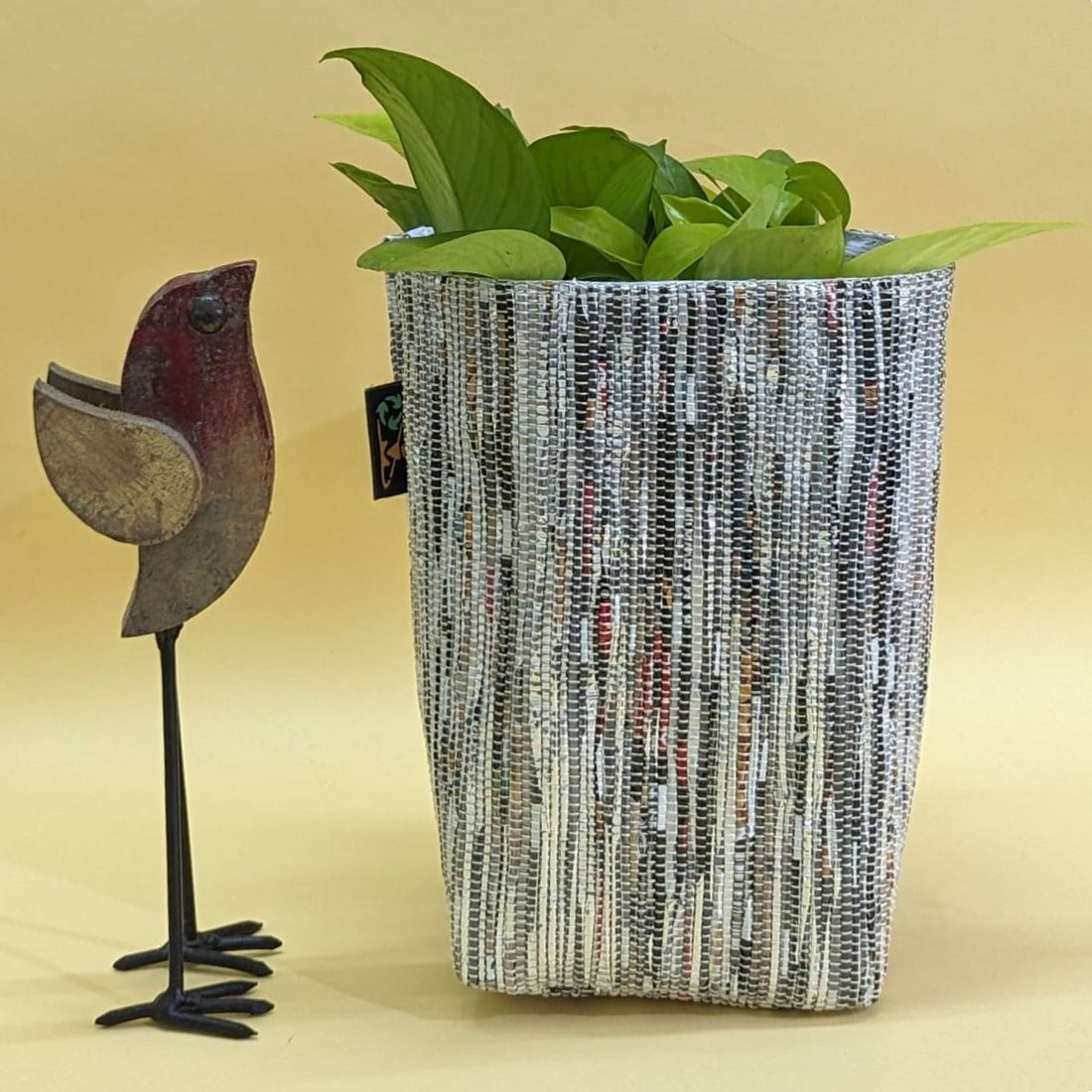 Multicolored Upcycled Handwoven Grow Pot Medium (GPM0824-008) PS_W
