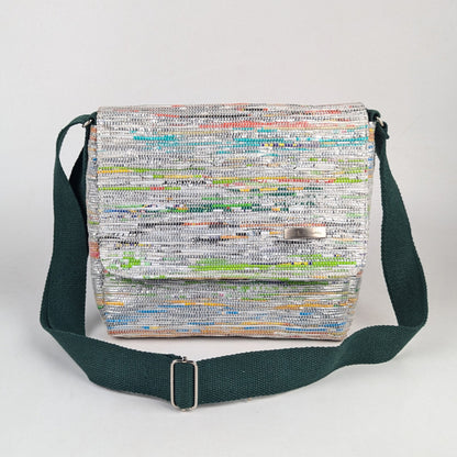 Multicolored Upcycled Handwoven Messenger Bag (MB0325-001) PS_W