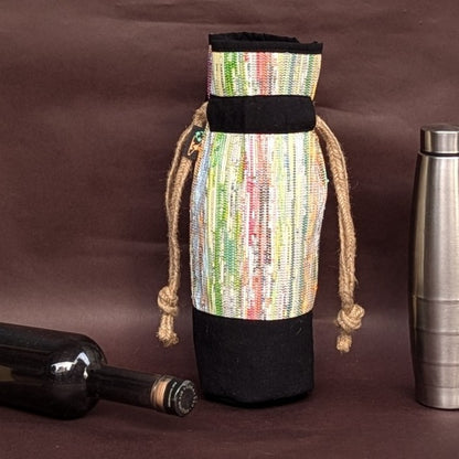 Multicolored Upcycled Handwoven Wine Bottle Holder (WB1224-007) PS_W