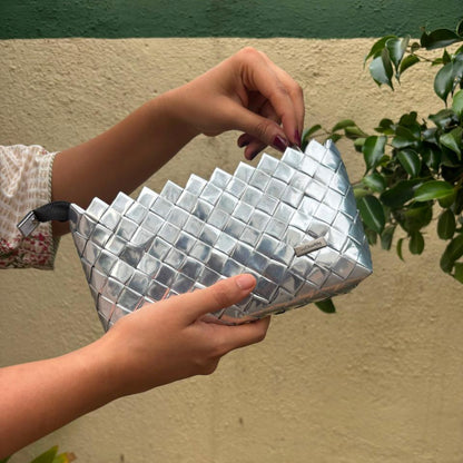 Upcycled Origami Silver Clutch (OSC0526-001)
