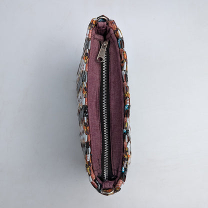 Orange Brown White Upcycled Origami Handcrafted Basketry Sling (NBB0824-003) PS_W