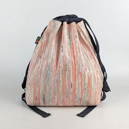 Orange White mix Upcycled Handcrafted Light Backpack (NLBP0225-001) PS_W