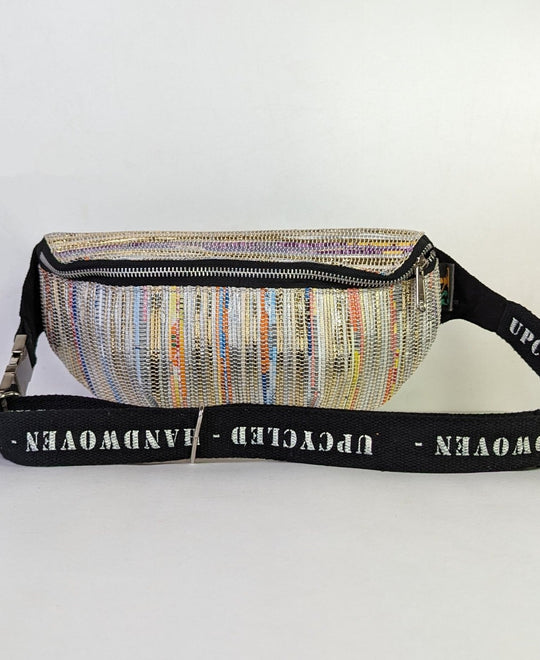 Golden shimmer with multi colored pin stripes Girija's Fanny Pack (GFP1223-104)