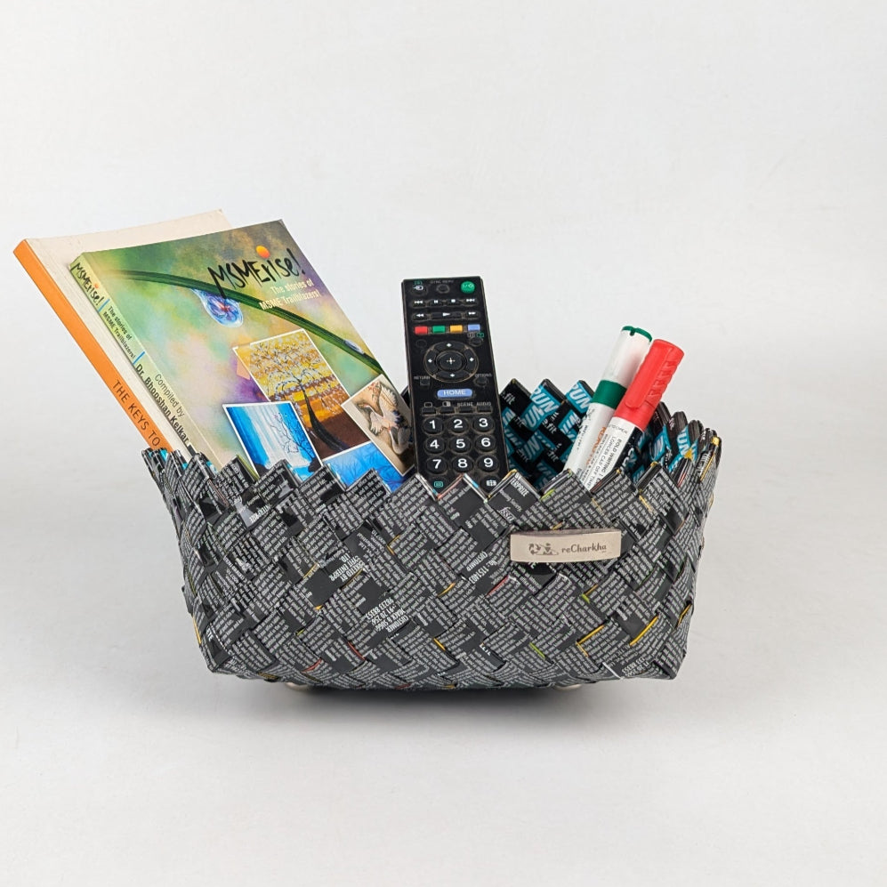 Upcycled Handcrafted Origami Basketry Deco Organizer (BDO0325-003) PS_W