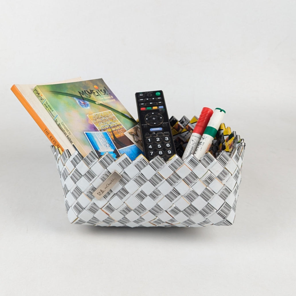 Upcycled Handcrafted Origami Basketry Deco Organizer (BDO0325-004) PS_W