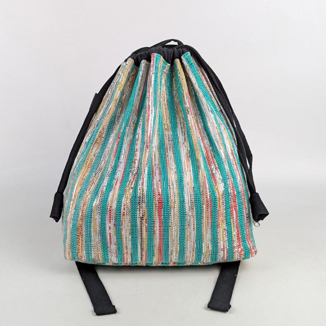 Multicolored Upcycled Handwoven Light Backpack (NLBP1224-009) PS_W