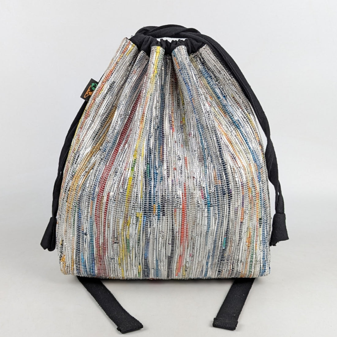 Shimmery Multicolored Upcycled Handwoven Light Backpack (NLBP1224-001) PS_W