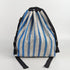 Shimmery Silver With Broad Blue Striped Upcycled Handwoven Light Backpack (NLBP1124-005) PS_W
