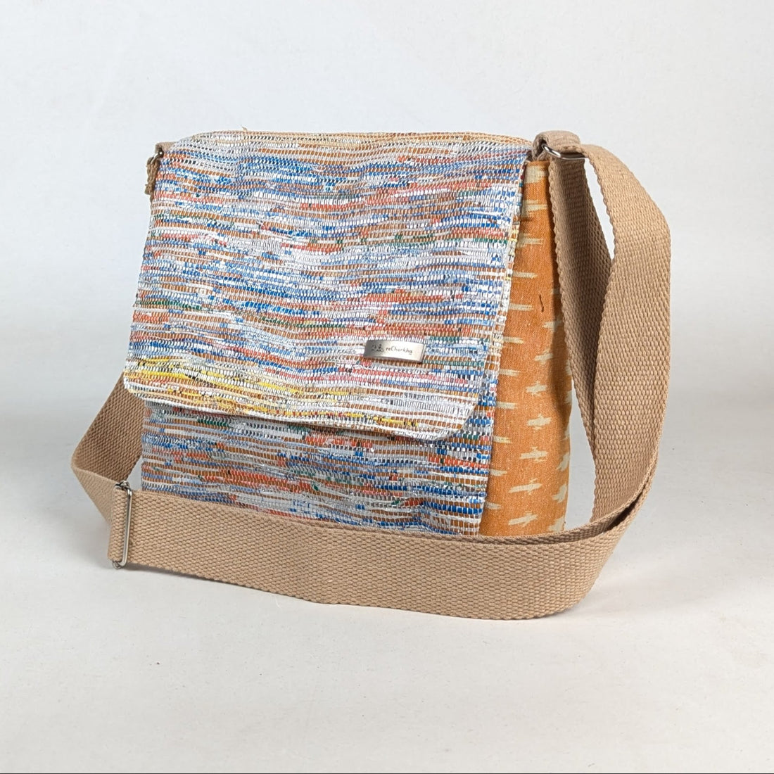 Upcycled Handcrafted Messenger Bag (MB0426-010) PS_W