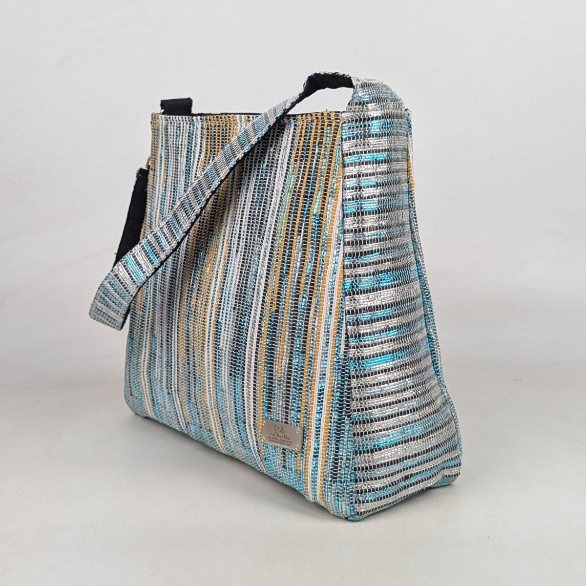 Upcycled Handcrafted Designer Trapeze Tote (TTD0626-012) PS_W
