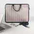 Pink and Green Striped Upcycled Handwoven Laptop Sleeve 16 inch (LSB160225-007) PS_W