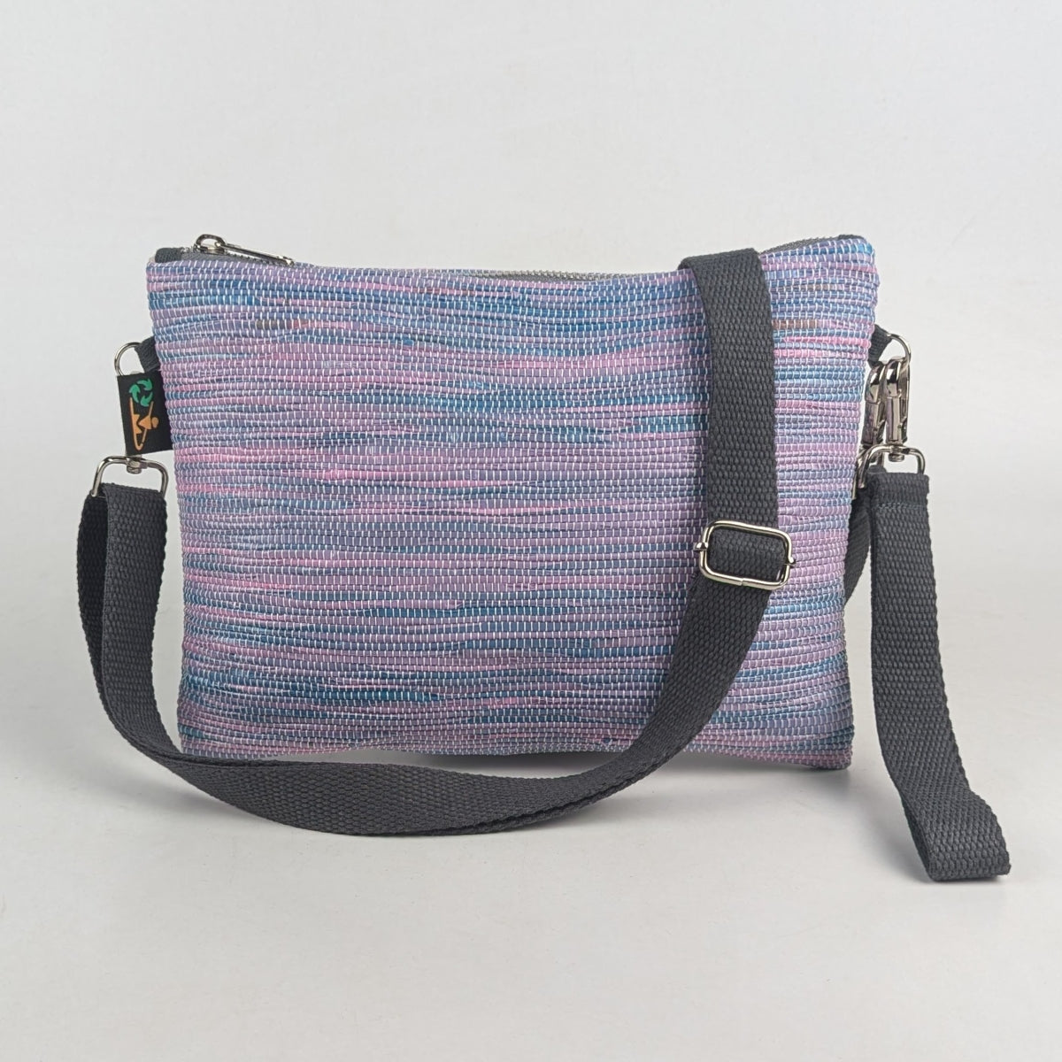 Pink and Purple Upcycled Handwoven Sling Bag (SI0325-009) PS_W