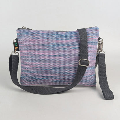 Pink and Purple Upcycled Handwoven Sling Bag (SI0325-009) PS_W