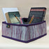 Purple and White Upcycled Handwoven Collapsible Storage Basket Small (CSBS0724-015) PS_W