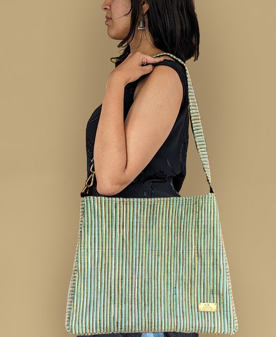 Upcycled Handwoven Trapeze Tote (TT0524-007) PS_W
