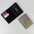 Shimmery Golden White Striped Upcycled Handwoven Passport Cover (PC0624-003) PS_W