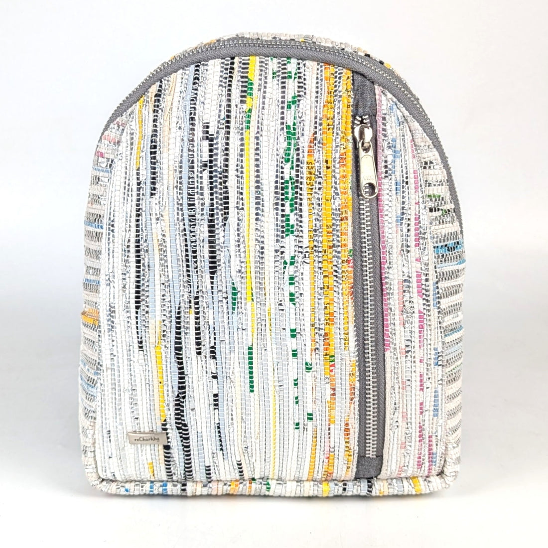 Shimmery Multicolored Striped Upcycled Handwoven Bug Pack (BPK0824-004) PS_W