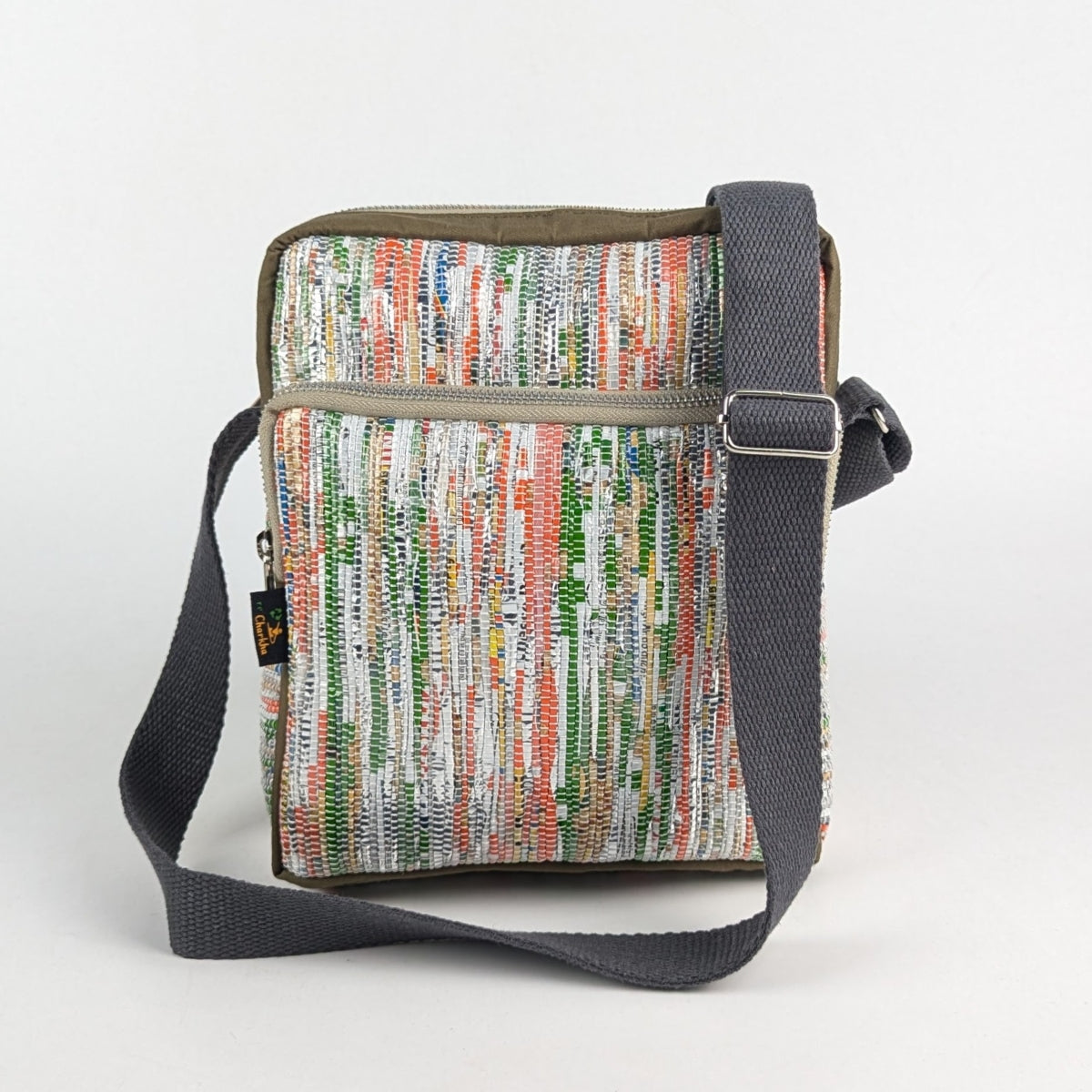 Shimmery Multicolored Upcycled Handwoven Cross Body Sling (CBS0225-003) PS_W