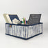 Shimmery Silver Blue Upcycled Handwoven Collapsible Storage Basket Small (CSBS0125-010) PS_W