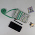 Shimmery Silver Green Upcycled Handwoven Mobile Sling (MSL0325-003) PS_W