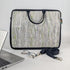 Shimmery Silver and Green Upcycled Handwoven Laptop Sleeve 16 inch (LSB160225-004) PS_W