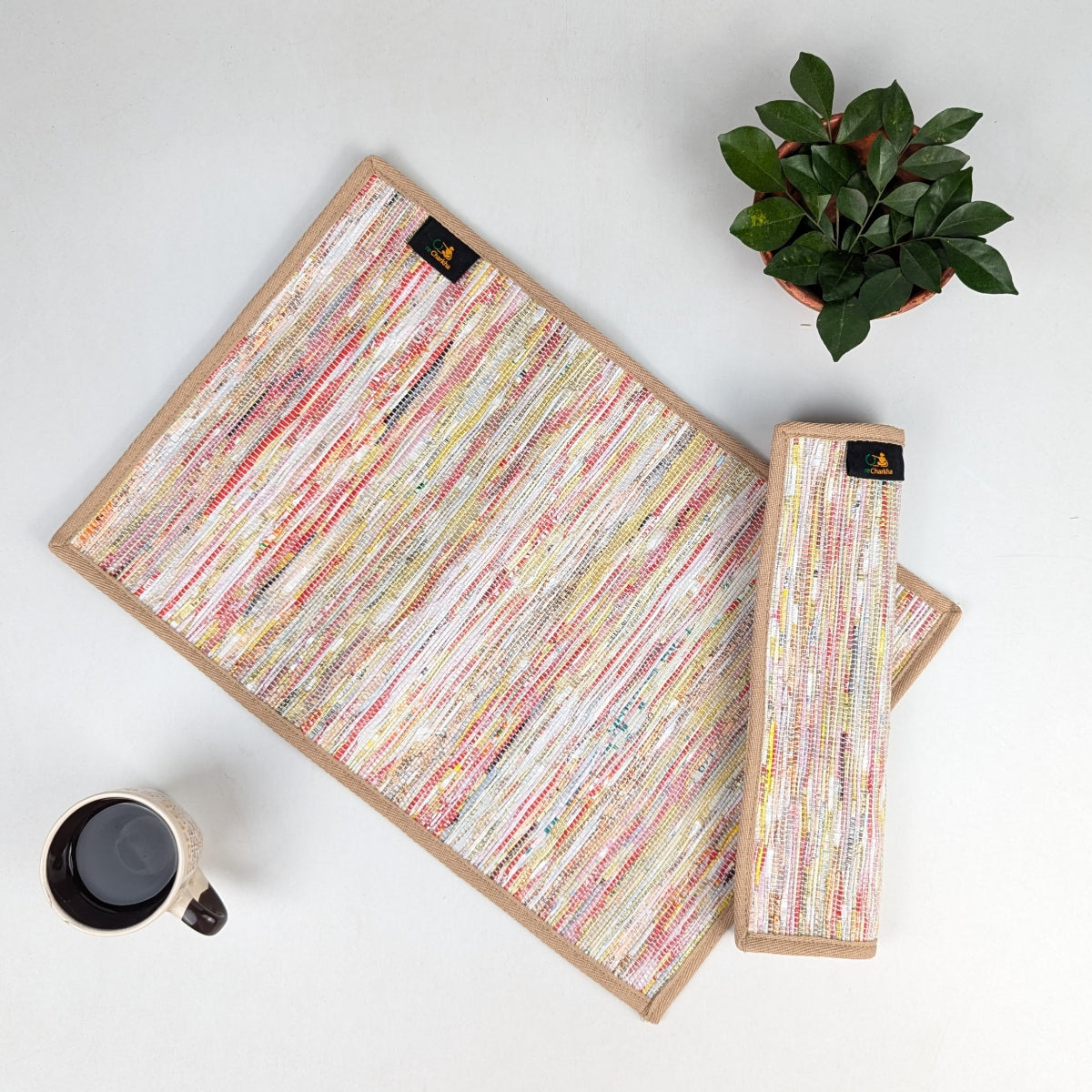 Upcycled Handwoven Table Mat (Set of 2) (TM0226-007) PS_W