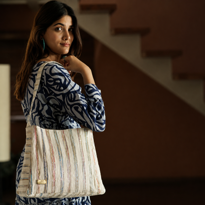 Premium Upcycled Handcrafted Trapeze Tote (TT0626-005) PS_W