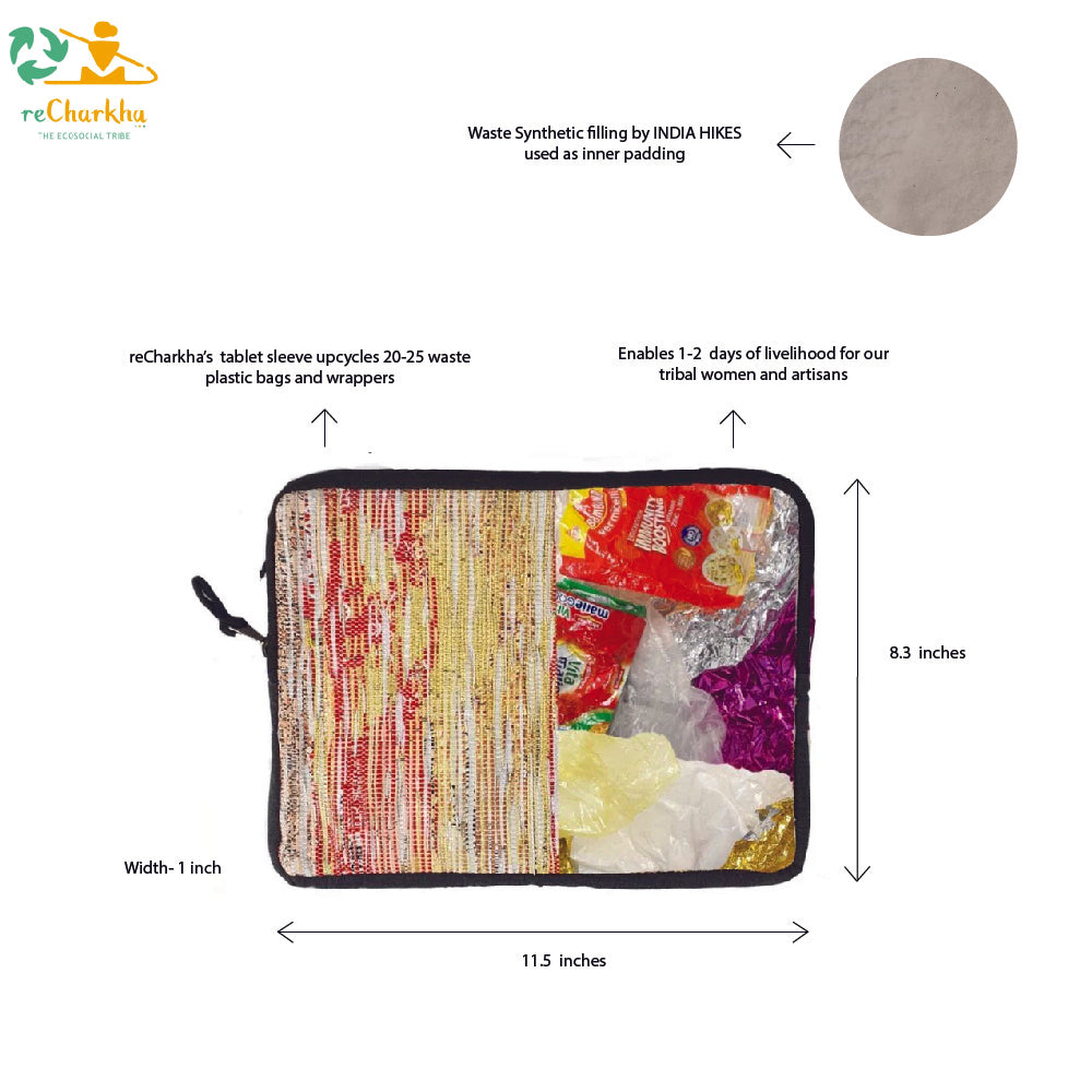 reCharkha X India Hikes Multicolor Glittery Tablet Sleeve (TS0624-011) PS_W