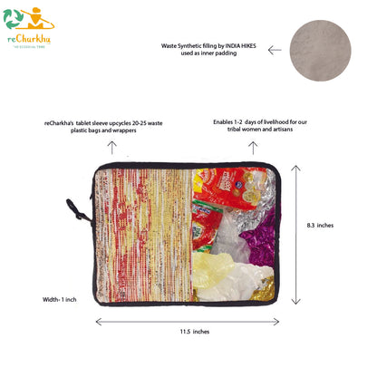 reCharkha X India Hikes Multicolor Glittery Tablet Sleeve (TS0624-011) PS_W