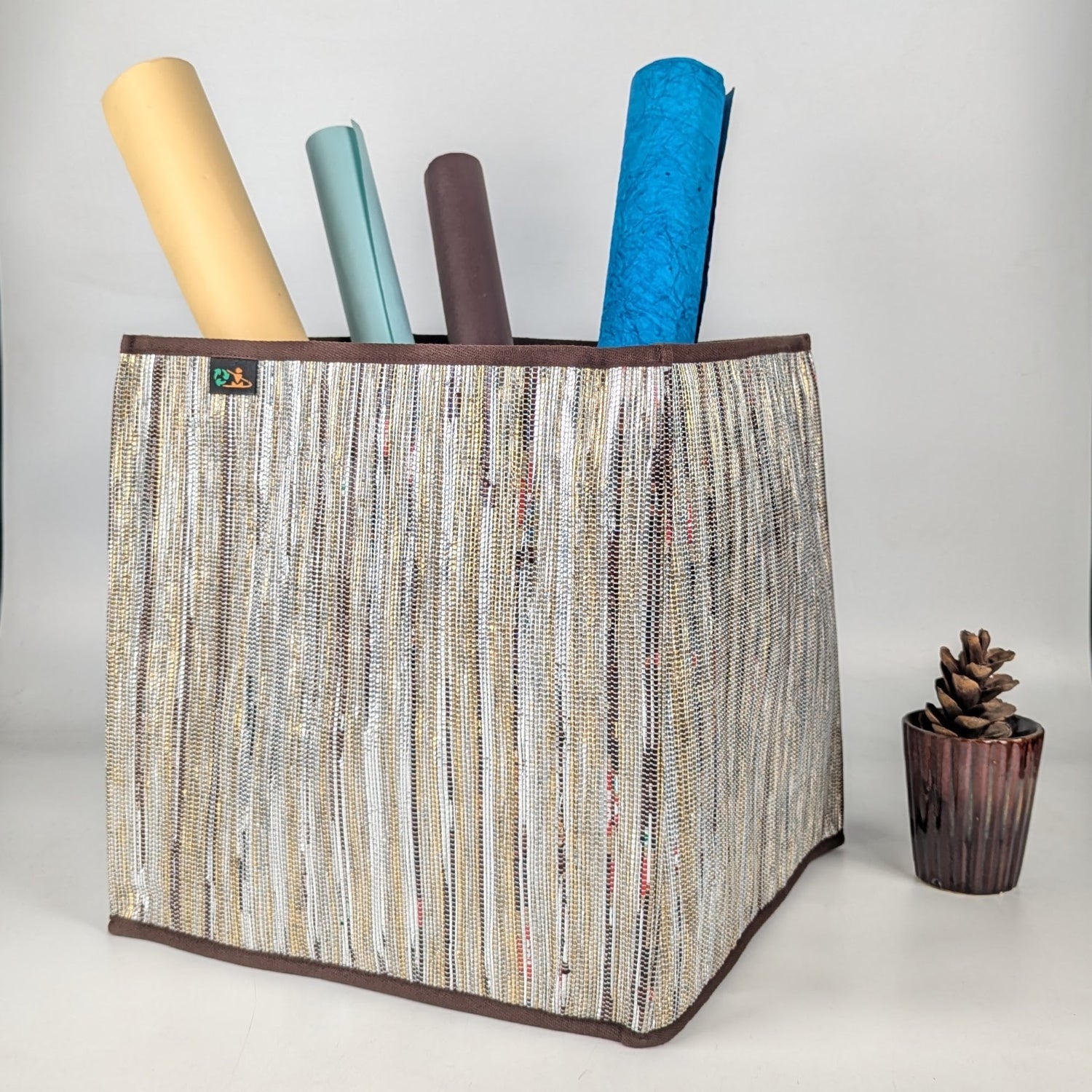 Upcycled Handcrafted Collapsible Storage Basket Big (CSBB0525-005) PS_W
