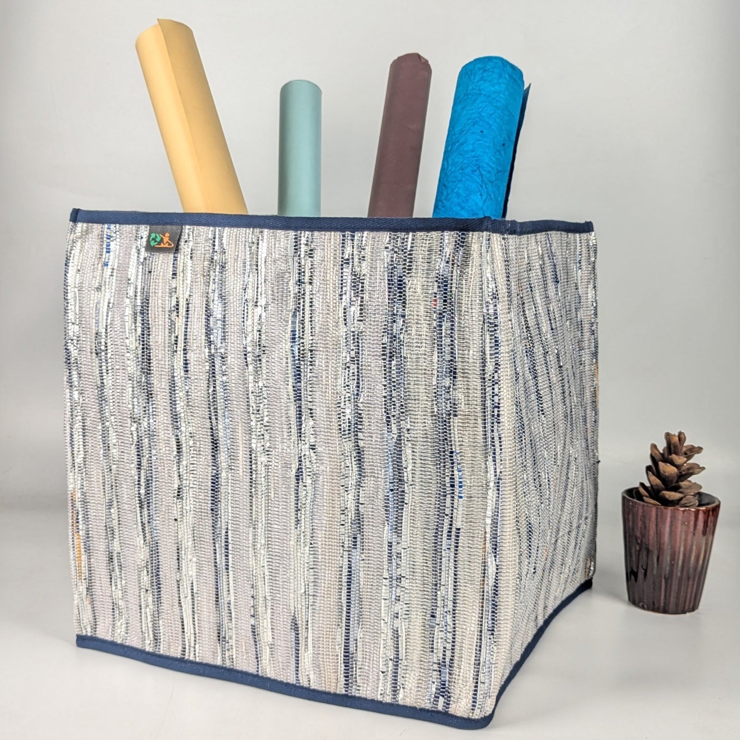 Upcycled Handcrafted Collapsible Storage Basket Big (CSBB0525-006) PS_W
