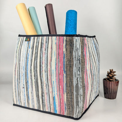Upcycled Handcrafted Collapsible Storage Basket Big (CSBB0525-008) PS_W