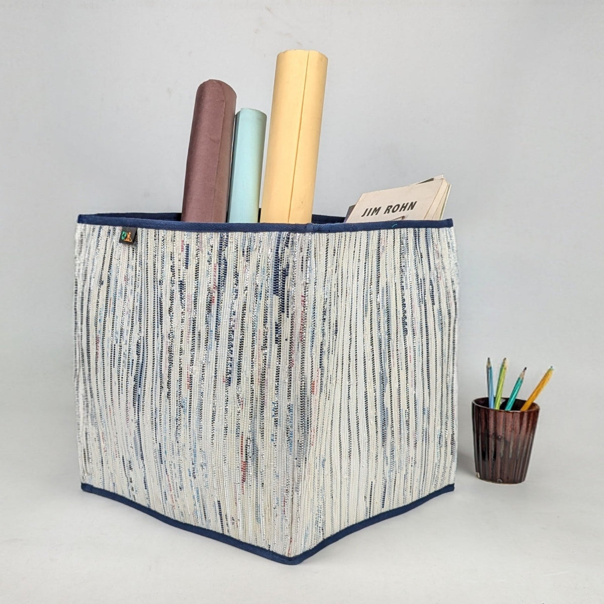 Upcycled Handcrafted Collapsible Storage Basket Big (CSBB0326-004) PS_W