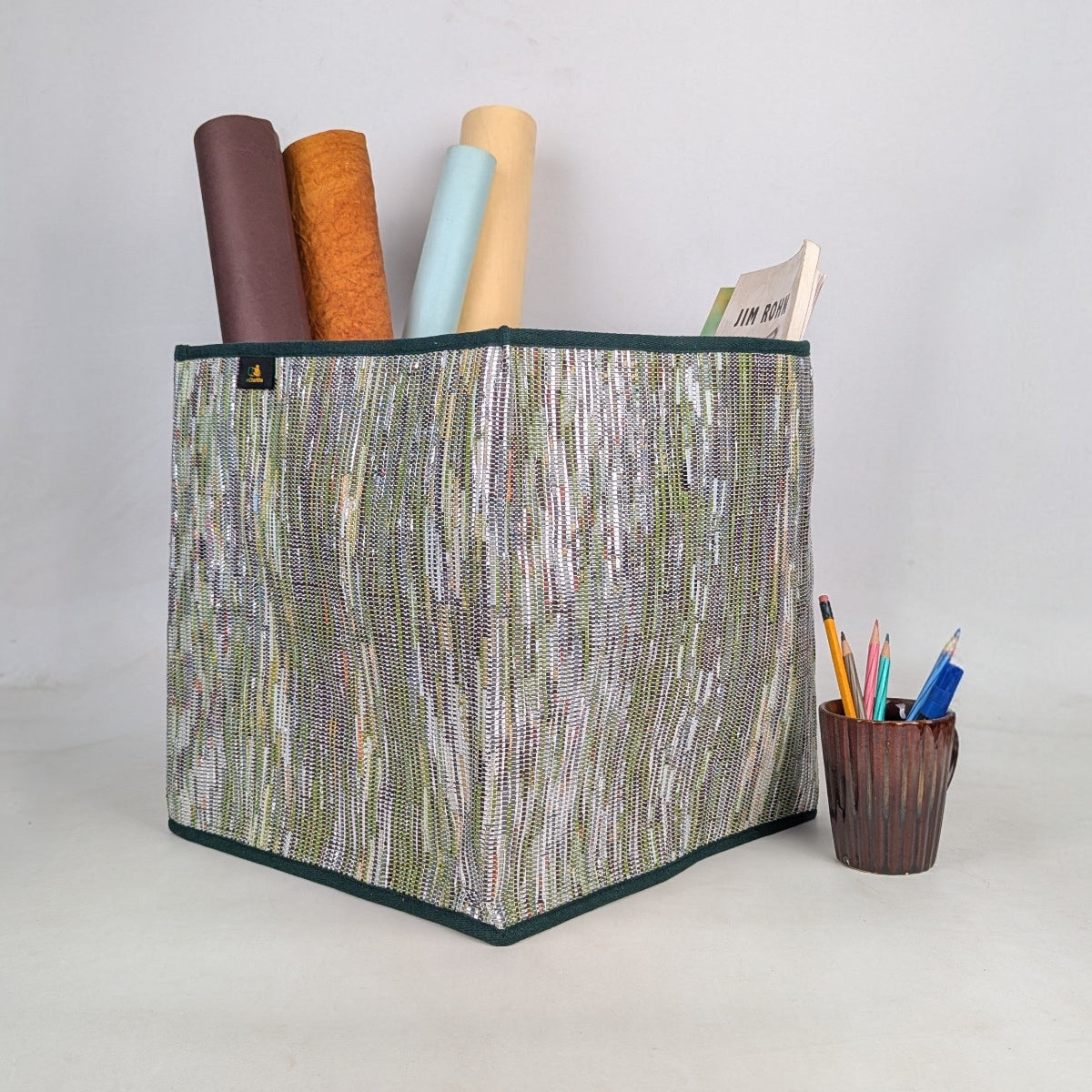 Upcycled Handcrafted Collapsible Storage Basket Big (CSBB0526-002) PS_W 