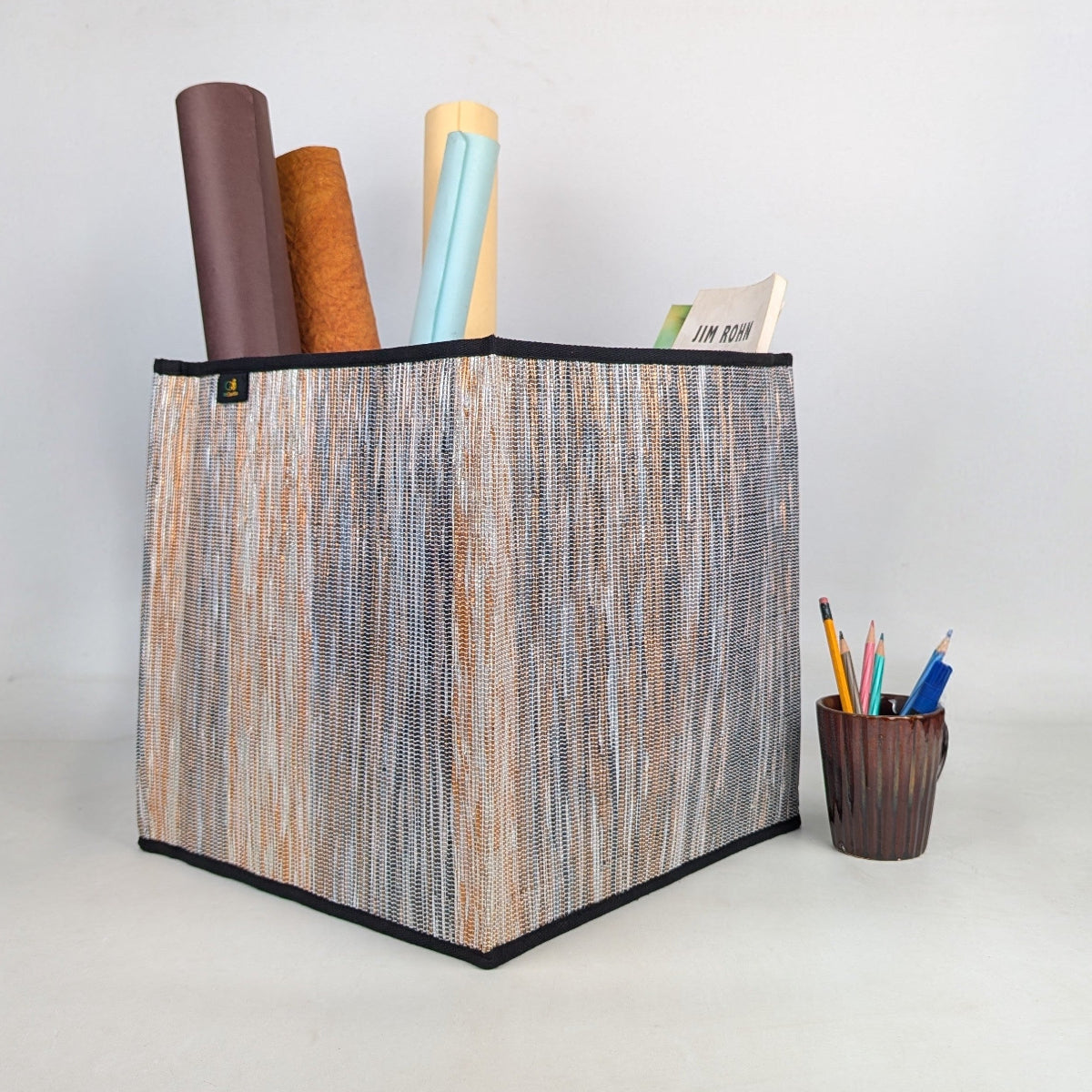 Upcycled Handcrafted Collapsible Storage Basket Big (CSBB0526-003) PS_W