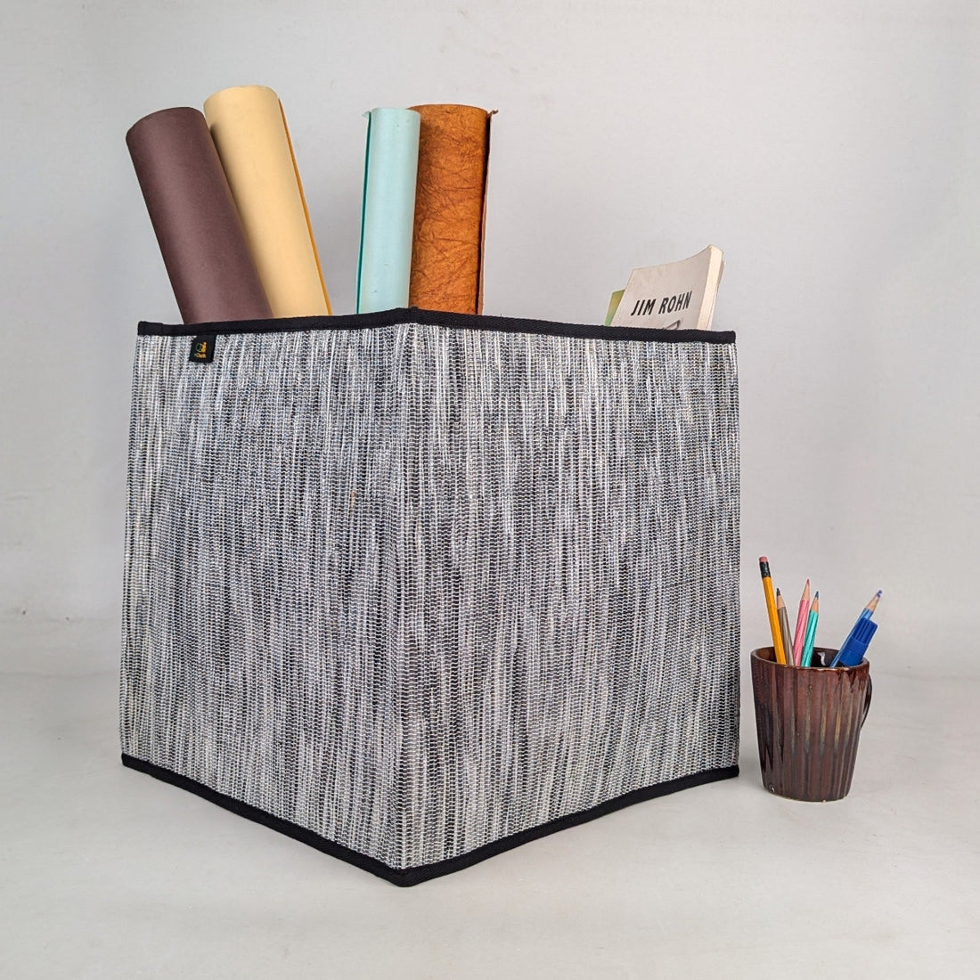 Upcycled Handcrafted Collapsible Storage Basket Big (CSBB0526-007) PS_W 