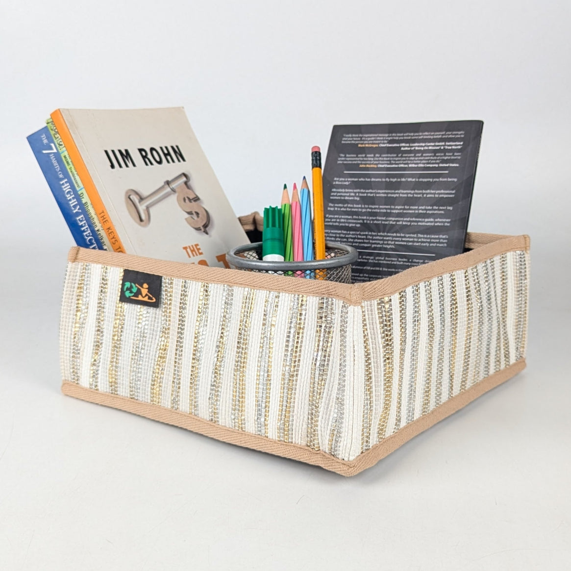 Upcycled Handcrafted Collapsible Storage Basket Small (CSBS0525-010) PS_W