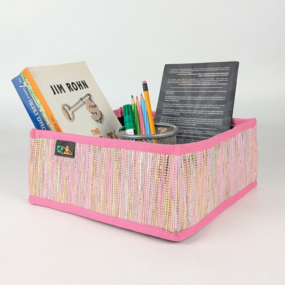 Upcycled Handcrafted Collapsible Storage Basket Small (CSBS0525-011) PS_W