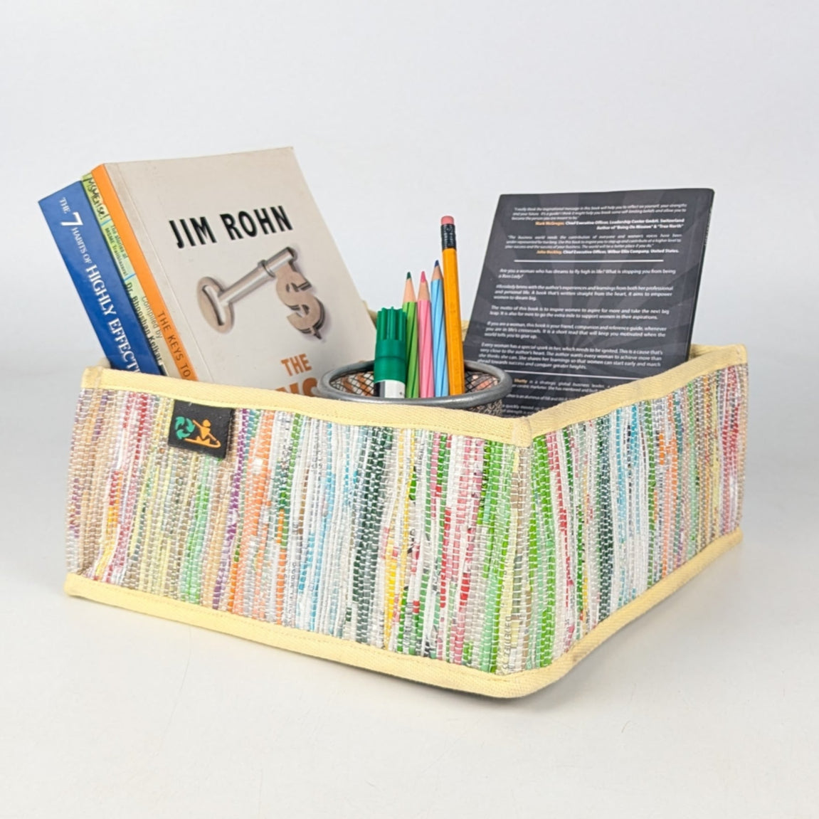 Upcycled Handcrafted Collapsible Storage Basket Small (CSBS0525-012) PS_W