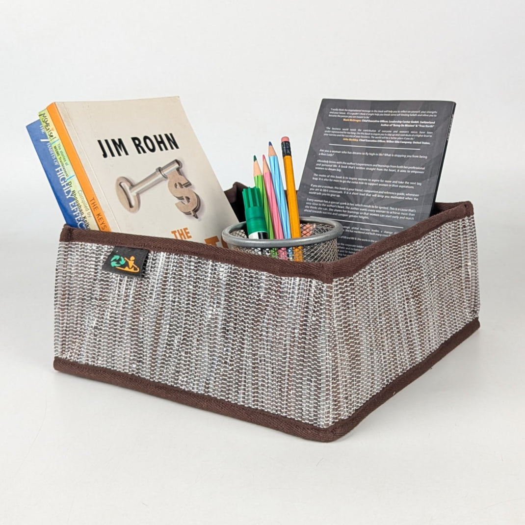Upcycled Handcrafted Collapsible Storage Basket Small (CSBS0525-016) PS_W