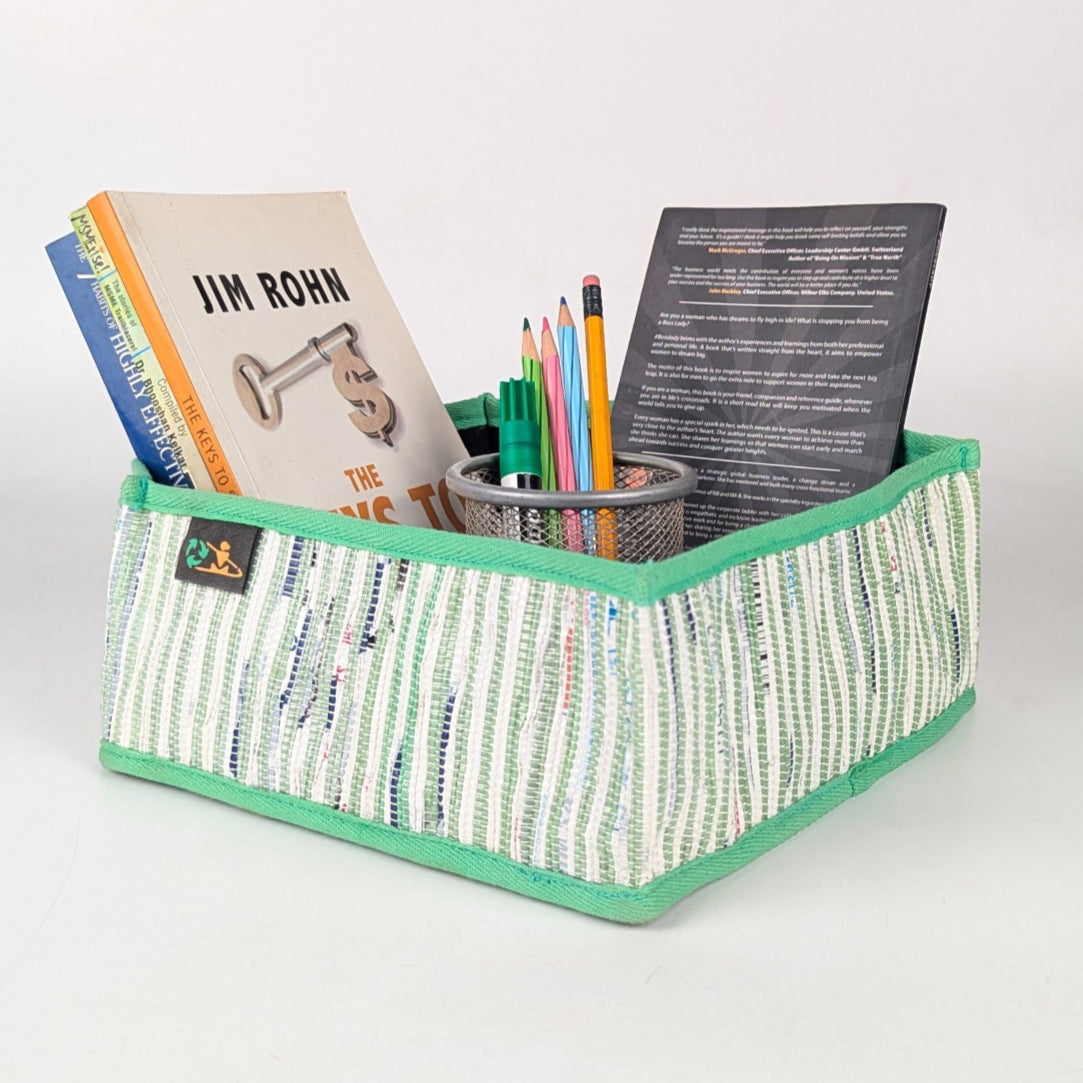 Upcycled Handcrafted Collapsible Storage Basket Small (CSBS0525-017) PS_W
