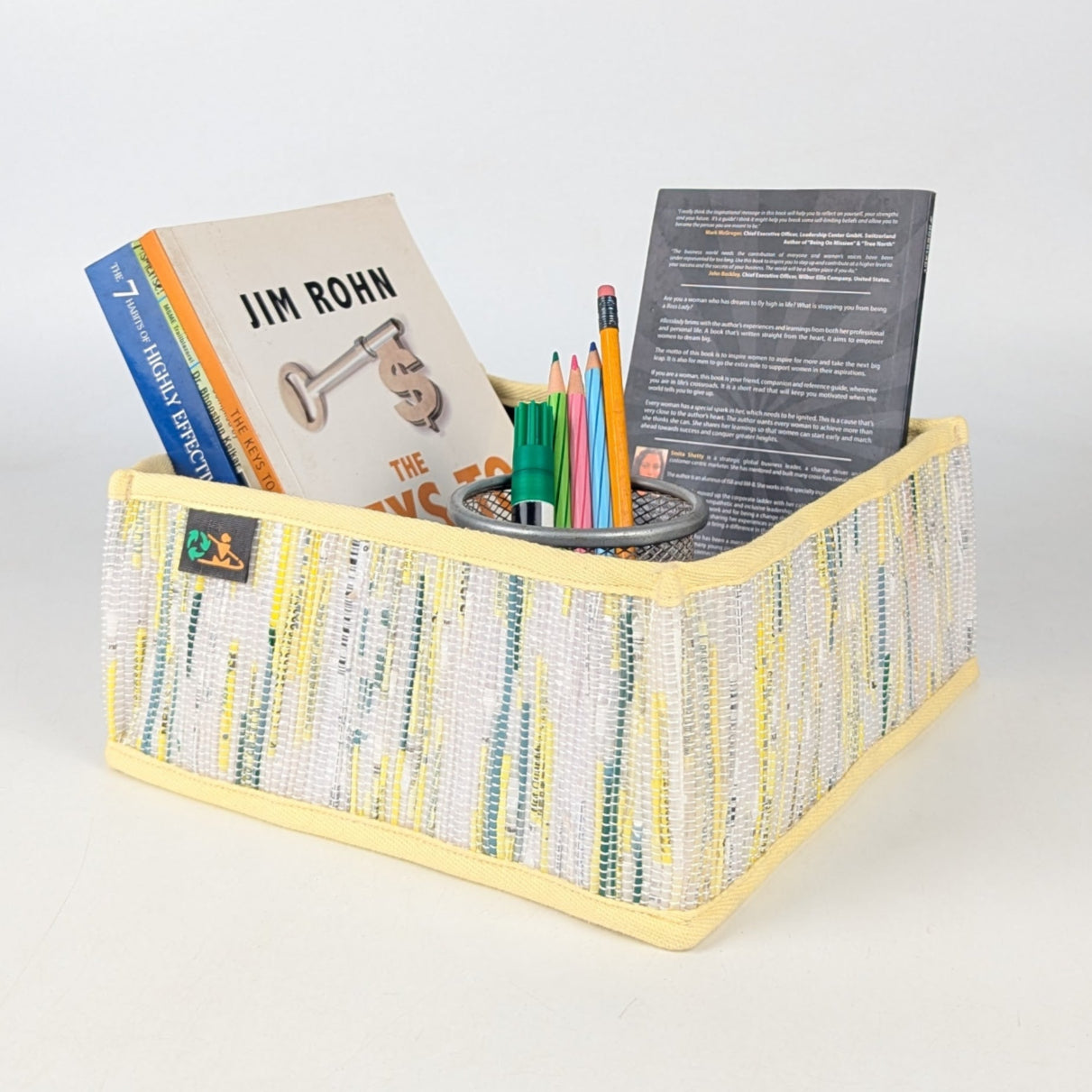 Upcycled Handcrafted Collapsible Storage Basket Small (CSBS0525-002) PS_W